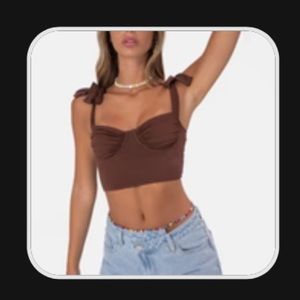 Brown crop top- Size S